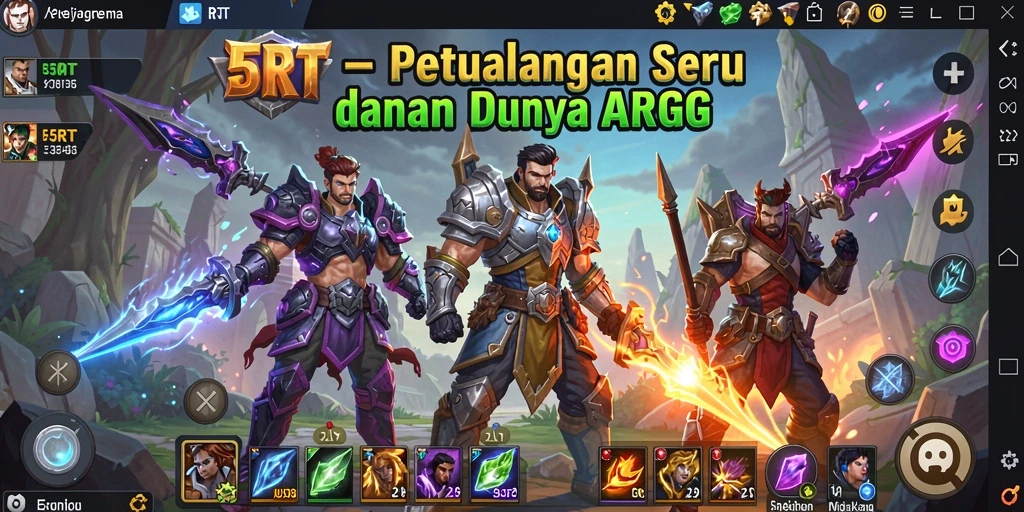 Gameplay seru 5RT dengan pertarungan dinamis dan karakter menarik.