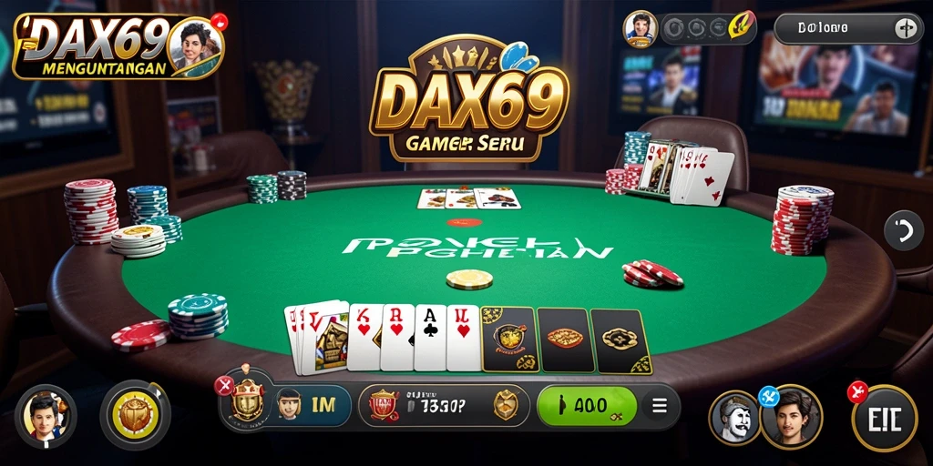 Gameplay DAX69 dengan suasana Poker yang mendebarkan.