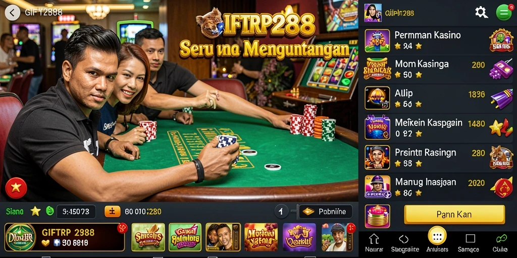 Gameplay menarik di GIFTRP288 dengan suasana Kasino yang menawan.