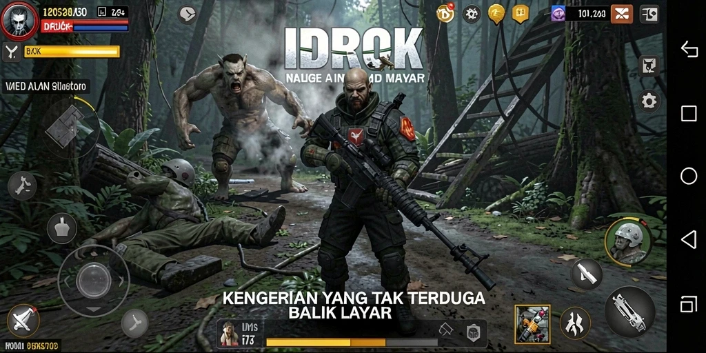Tampilan gameplay menakutkan dari IDROK yang penuh ketegangan.
