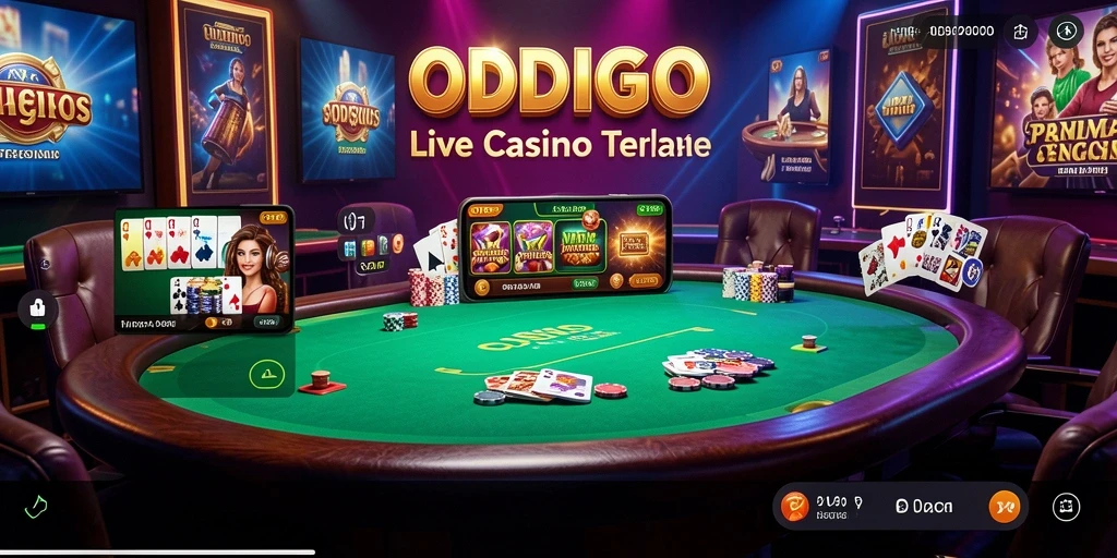 Tampilan fitur permainan Live Casino yang menarik di ODDIGO.