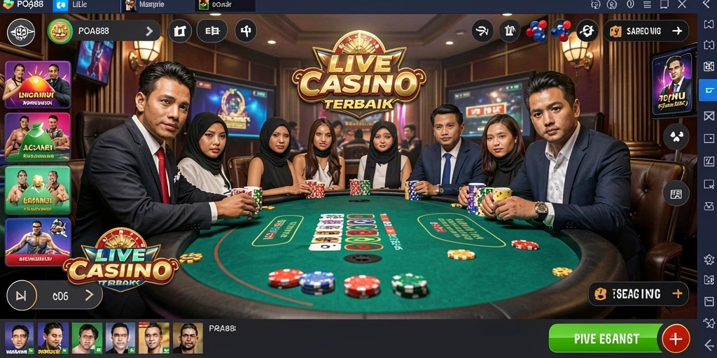 Tampilan gameplay Live Casino yang dinamis dan menarik di POA88.