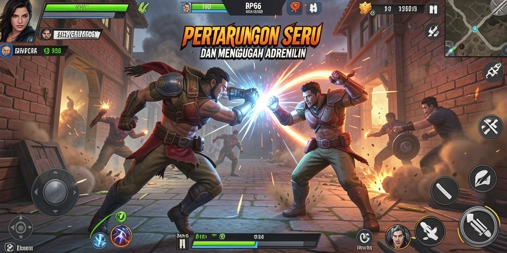 Screenshot gameplay RP66 menunjukkan aksi pertarungan yang mendebarkan.