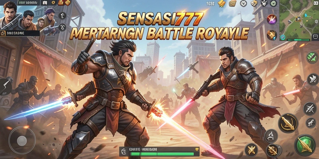 Tampilan gameplay mendebarkan dari SENSASI777 di arena Battle Royale.