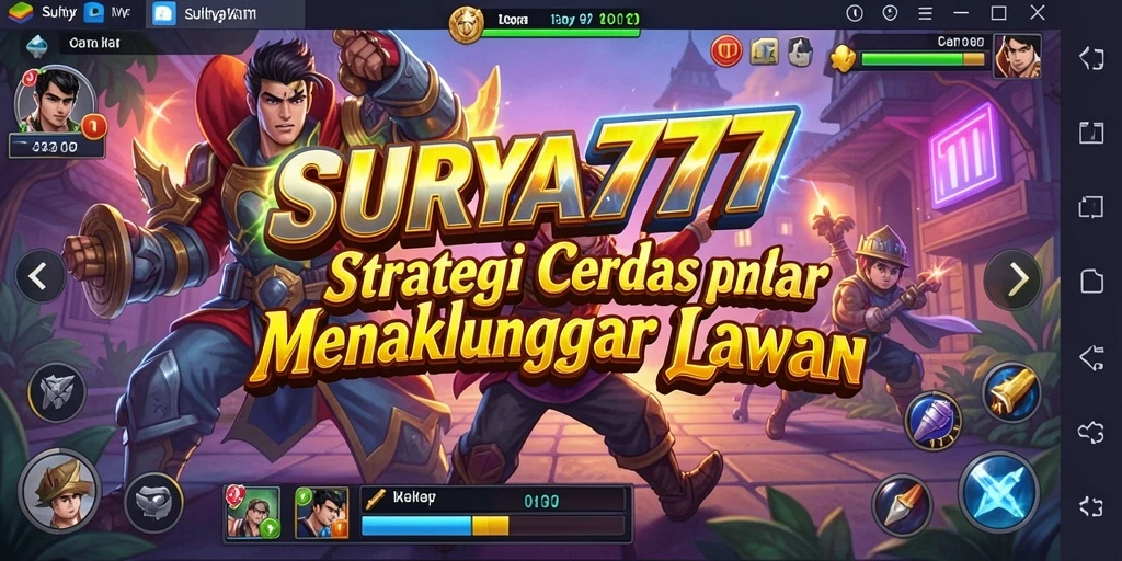 Tangkapan layar menampilkan pertempuran strategis yang mendebarkan dari SURYA777.