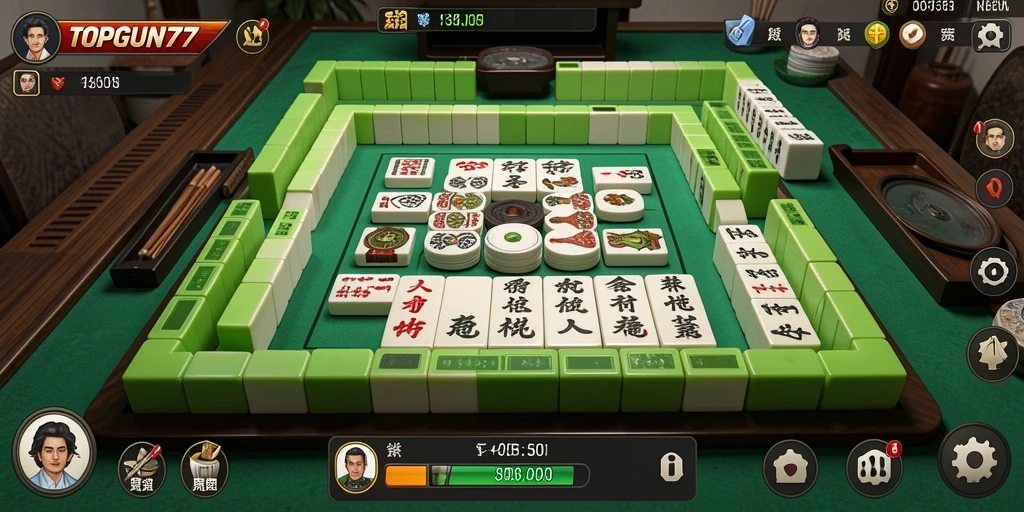 Tampilan gameplay menarik dalam aplikasi TOPGUN77 Mahjong.