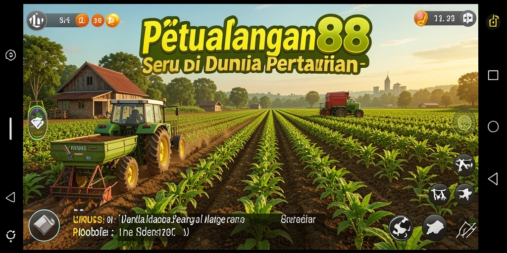Tampilan aksi bertani di VIRUS88 dengan grafis penuh warna.